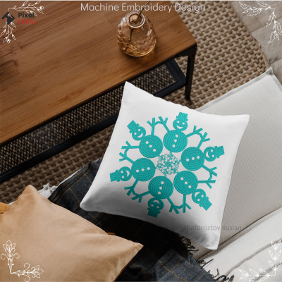 Snowman snowflakes, machine embroidery design. Embroidery for a Christmas present. a gift for loved ones Snowman snowflakes, machine embroidery design. Embroidery for a Christmas present. a gift for loved ones