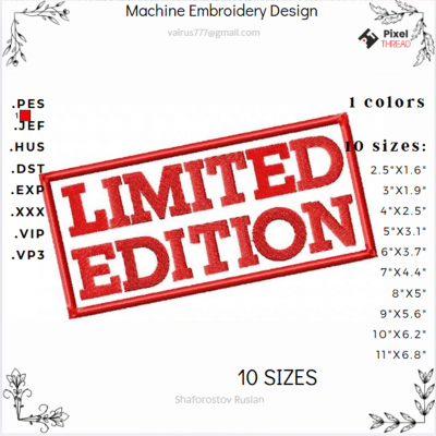 Limited Edition Machine Embroidery Design – Unique and Stylish!