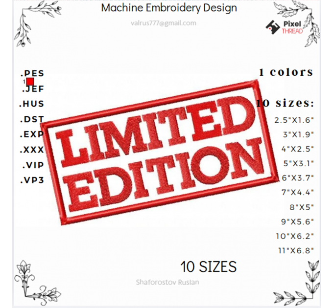 Limited Edition Machine Embroidery Design – Unique and Stylish!